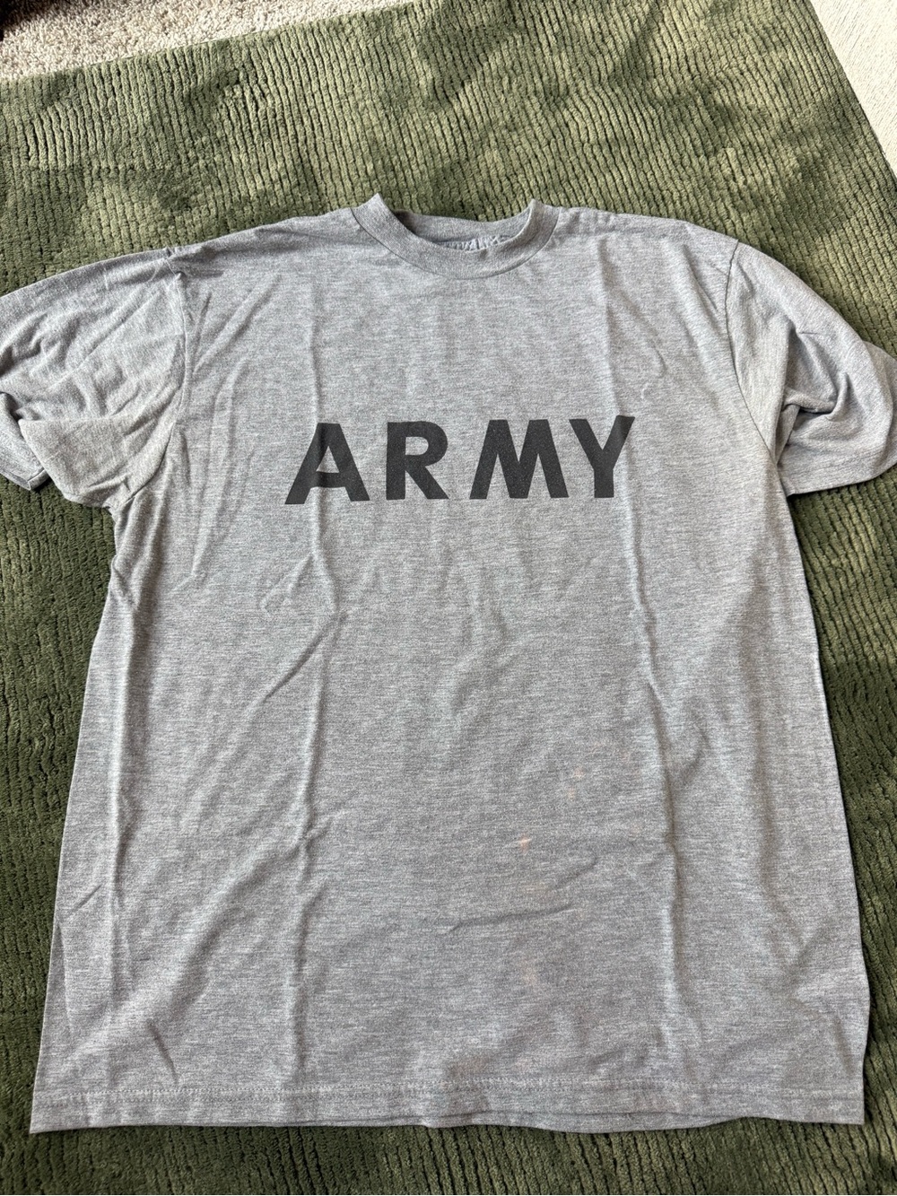 U.S. Army Heather Gray Short Sleeve Tee with Black Print